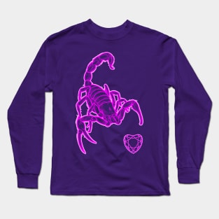 Purple scorpion with diamond heart Long Sleeve T-Shirt